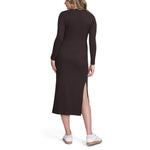 Motherhood Maternity Women's Long Sleeve Ribbed Square Neck Bodycon Casual Pregnancy Dress, Chocolate Tort, Small
