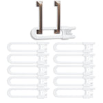 Vmaisi 10 Pack Baby Sliding Cabinet Locks - Adjustable U Shaped Child Safety Locks,Childproof Latches for Kitchen Bathroom Storage Cupboards Doors, Handles and Knobs White (10)
