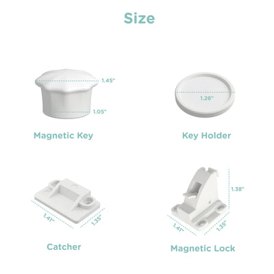 10 Pack Cabinet Locks Baby Proofing - SKYLA HOMES Children Proof Magnetic Cabinet Locks for Cupboard, Drawers, Adhesive Baby Proof Latches (10 Locks and 2 Keys)