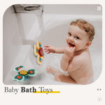 ALASOU 3PCS Suction Cup Spinner Toys for 1 Year Old Boy Girl|Spinning Top Baby Toys 12 18 Months|1 2 Year Old Boy Birthday Gift|Baby Bath Toys for Kids Ages 1-3|Sensory Toys for Toddlers 1-3