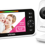 Baby Monitor with Camera and Audio, Video Baby Monitor No WiFi Night Vision 2.4" LCD Screen Portable Baby Camera Monitor Alarm Lullaby Temperature Sensor and 1000ft, Ideal for Baby/Elderly/Pet