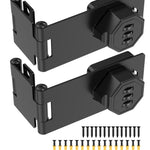 MeBantoo 90 Degree Cabinet Combination Door Lock Latch, Zinc Alloy Password Rotary Hasp Lock, Keyless Folding Latches for Office File Cabinet, Drawers, Cupboard, Small Doors, Locker (2, Black)