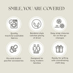 Dodo Babies Bandana Drool Bib Set – Four 100% Cotton Bibs with Soft Polyester Lining, 2 Pacifier Clips, Binky Case, Navy Dot Gift Bag for Baby Girl or Boy Shower – Adjustable Snap Fit for 3-24 Months