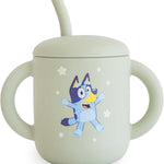 mushie 100% Silicone Training Cup & Straw for Toddlers | 6 Months+ (Whales)