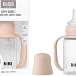 BIBS Sippy Bottle 150 ml – Leak-Proof Toddler Cup with Easy-Grab Handles & Soft Silicone Spout – BPA-Free Baby Training Cup - Blush