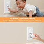 TrusTot Outlet Covers Baby Proofing, 24 Pack Plug Covers Baby Proofing, Outlet Plug Covers for US 3-Prong to Prevent Electric Shock, Outlet Covers for Home, Office, School, Kindergarten, White