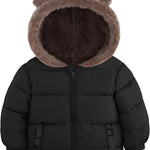 Enlifety 6M-5T Baby Toddler Winter Fleece Coat Boys Girls Cute Bear Ear Hooded Jackets with Pockets
