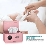 YGiTK Portable Baby Wipe Warmer —Dual Layer with Face Mask Heating Wet Wipe Warmer, 4-Level Temperature Adjustable,Large Capacity and Touch Control, Fast Heating for Newborn Night Care