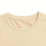 Chipeler Toddler Short Sleeve Shirts Boys Girls Cotton Beige Cute Silly Goose Tops Kids Daily Wear Clothes 2T