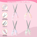 Kogcmeetl 4-Piece Cute Mini Cat Paw Scissors, Stainless Steel & Plastic, Portable, Decorative, Perfect for Crafting & Scrapbooking