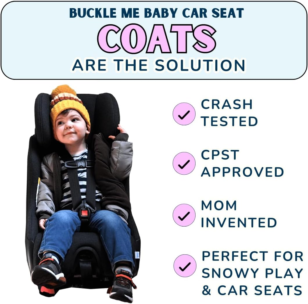 Buckle Me Baby Coats Quick Close Safer Car Seat Winter Jacket/Quick Close Winter Coat for Boy or Girls As Seen On Shark Tank