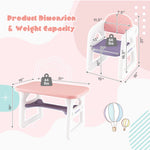 Costzon Kids Table and Chair Set, 3-Piece Plastic Activity Table with Building Blocks, Storage Shelf for Children Reading, Drawing, Writing, Arts & Crafts, Toddler Table and Chair Set (Pink)