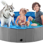Jasonwell Foldable Dog Pet Bath Pool Collapsible Dog Pet Pool Bathing Tub Kiddie Pool Doggie Wading Pool for Puppy Small Medium Large Dogs Cats and Kids 63" Blue