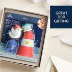 Itzy Ritzy Stack & Squirt Bath Toy Set for Babies and Toddlers – Includes Stackable Lighthouse and Water-Squirting Seagull & Octopus – Perfect for Sensory Bath Play (Nautical)