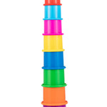 Driddle Colorful Stacking & Nesting Cups - 8 Cups Fun Color Learning Toy - Great Bath & Beach Toy for Baby Toddler & Kids - Preschool Game