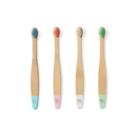 Wild & Stone Organic Baby Bamboo Toothbrushes | 4 Pack | Soft Bristles | 100% Compostable Handle | BPA Free | Vegan Baby Toothbrushes (Multicolour)