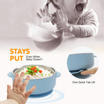 JVEOO 4 Pack Stainless Steel Baby Bowls with Suction, 2-in-1 SUS304 Toddlers Bowl & Removable Silicone Suction Kids Bowl Anti Scald Non Toxic Snack Container for Baby Food Feeding