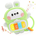 Baby Musical Toys 6-12 Months, Rabbit Piano for Baby Musical Toys for Toddlers 1-3, Busy Board with Music & Light, Birthday Toy for Infant Toddler 1 Year Old Boy Girl Gifts (Green)