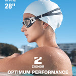 ZIONOR Swim Goggles, G1 SE Swimming Goggles Anti-fog for Adult Men Women (A0-Clear Lens Black White Frame)