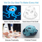 XIAOHAWANG Baby Sun Hat Boys Girls Toddler Summer Bucket Outdoor Child Beach Caps UPF 50+ (Octopus-3, 46cm(3-6 Months))
