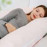 INSEN Pregnancy Pillow,Maternity Body Pillow with Velvet Cover,C Shaped Body Pillow for Sleeping (Cozy Velvet-Pink)