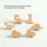 WONQEXZ Wall Hook,Child Baby Nursery Wood Wall Hook,Natural Dinosaur Coat Hooks,Wooden Hooks,Children Wall Mounted Hook,Set of 6