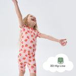pureborn Baby Viscose From Bamboo Pajamas Set Pjs - Little Girl Short Sleeve Snug Fit Soft Sleepwear 2pcs Strawberry 12-18 Months