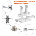 4-Pack Door Handle Baby Proof Lock – Child Proof Door Lever Lock for Kids Safety – Stops Toddler, Dog & Cat from Opening Doors – Easy One-Hand Adult Use, No-Drill Adhesive – Fits Home Bath/Kitchen