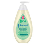 Johnson's skin nourish moisture wash bottle on a white background