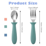 Pimoys 6 Pieces Toddler Utensils, Kids Silverware Set with Plastic Handle Stainless Steel Children Forks and Spoons, Dishwasher Safe