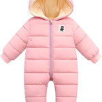 XMWEALTHY Baby Clothes Cute Infant Toddler Snowsuit Warm Newborn Boy Girl Winter Coats Hooded Zip Jumpsuit