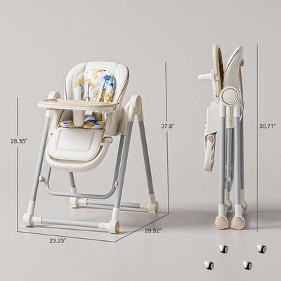 Baby High Chair,Chairs for Babies and Toddlers,Adjustable 2 Swing Chair,Babies and Toddlers for 1+ Years Old/Locking Wheels/Detachable PU Cushion