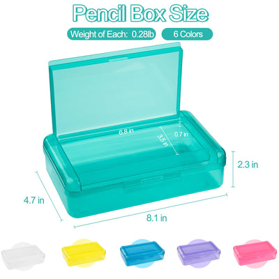 Meiikun Pencil Box, Large Capacity Pencil Boxes 2 Compartments, Hard Pencil Case with Snap-tight Lid, Plastic Storage Organizer Box for Girl Boy (Green, 1 Pack)