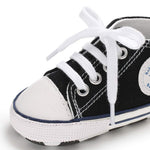 KKIIDDSS Unisex Baby Girls Boys Canvas High-top Shoes, Newborn Infant Anti-Slip Soft Sole Frist Walking Sneakers New (A01/Black,6-12 Months)
