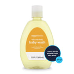 Amazon Basics Tear-Free Baby Hair and Body Wash, Lightly scented, 13.60 Fl Oz (Pack of 4)