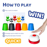 Pairez Toys Quick Stacking Cups Game for Kids - Classic Matching Speed Cup With 24 Cards & 30 Cups - Parent-Child Interactive Family Game for Party or Travel