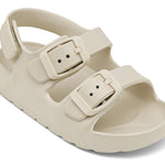 ChayChax Toddler Boys Girls Double Buckle Sandals Children's Adjustable Back Strap Water Sandal, Beige, 6 Toddler