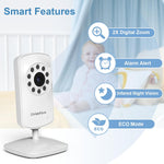 Baby Monitor with Camera and Audio, Portable Travel Baby Monitor with Screen, Baby Camera Monitor No WiFi, Night Vision, VOX Mode, 1000ft Long Range, Baby Safety Monitor