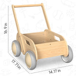 HOMEKOL Wooden Baby Walker, Baby Walker, Adjustable Speed for Boys and Girls, Baby Activity Center, Birthday, Christmas and New Year's Gift, Natural Wood Color