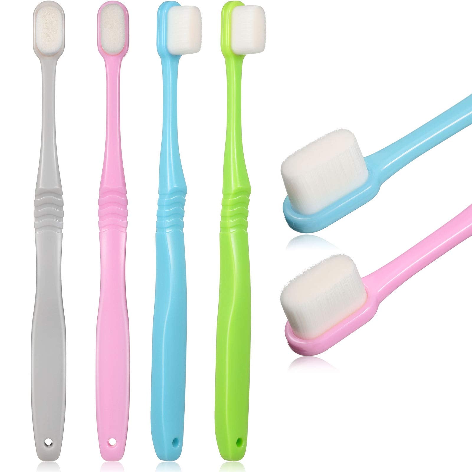 Boao 4 Pieces Soft Micro-Nano Manual Toothbrush Extra - Manual ...