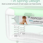 Momcozy New Baby Wipe Warmer, 100pcs Larger Capacity Wipe Dispenser, 10-Min Fast Heating with 4 Temperature Modes, Innovative Spring Design, Silicone & Top Seals,Quick Even Heating, 3-Level Nightlight