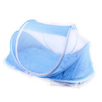 Baby Sleep Net, Baby Cot Crib Nets Cover Folding Crib Netting Baby Bedding Portable Breathable Baby Bed for Children Supplies Travel Bed (Sky-Blue,Green)