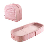 BYBYME Portable Toddler Floor Bed - Waterproof Folding Travel Crib with Washable Fitted Sheet, Ideal Toddler Cots for Sleeping and Sleepovers, Pink