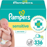 Pampers Baby Wipes, Sensitive, Water Based Wipe, Clinically Proven, Hypoallergenic, and Unscented for Babies, 336 Wipes Total (4 Flip-Top Packs)