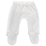 123 Bear Baby Soft Cotton Spandex Pants with Feet (BlWhG 3pk, 0-3 Months)