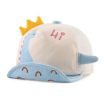 JANGANNSA Polka Baby Baseball Caps Infant Toddler Sun Cap Boys Girls Summer Hat with Bear Ears 3-18 Months (3-18 Months,Blue Dinosaur Mesh)