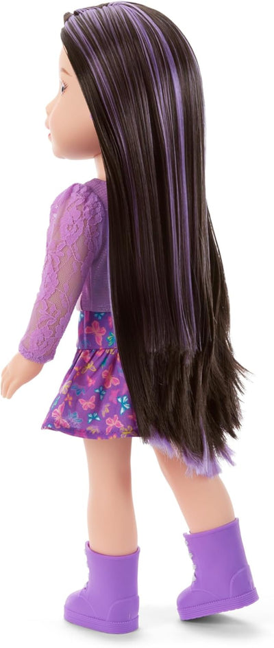 American Girl, AG Sisters Francie Doll, with Brown Eyes, Long Dark-Brown Hair with Purple Highlights, 14.5", Ages 4+
