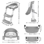 Zieyeen Potty Training Seat with Step Stool Ladder, Toddler Potty Training Toilet for Boys Kids, Potty Chair Adjustable Potty Seat for Toilet with Anti-Slip Wide Steps Splash Guard Safety Handles