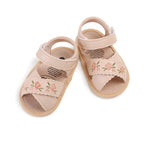 AKINGIO Infant Baby Girls Boys Summer Sandals Premium Non Slip Soft Sole Breathable Toddler First Walker Wedding Dress Shoes Apricot 12CM