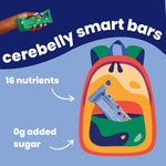 Cerebelly Organic Toddler Snack Bars, Sweet Potato Blueberry Banana Smart Bars, 16 Brain-Supporting Nutrients, No Added Sugar, Gluten Free, Nut Free, Kids Snacks, 30 Pack